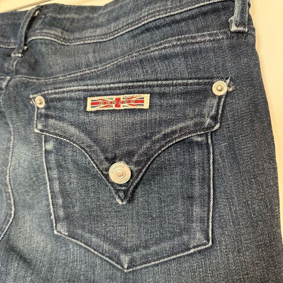 Hudson Jeans Womens Sz 27 Blue Collin Flap Skinny Ankle Raw Hem Low Rise Denim - Picture 7 of 14